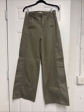 RE Generation Wide-Leg Utility Pants - Olive Size 27 - NEVER WORN